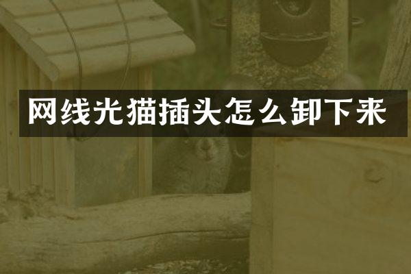 网线光猫插头怎么卸下来