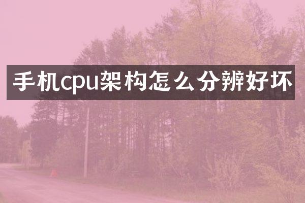 手机cpu架构怎么分辨好坏