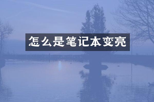 怎么是笔记本变亮