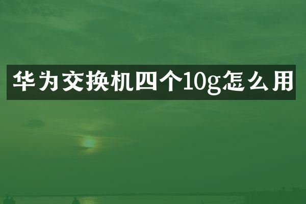 华为交换机四个10g怎么用