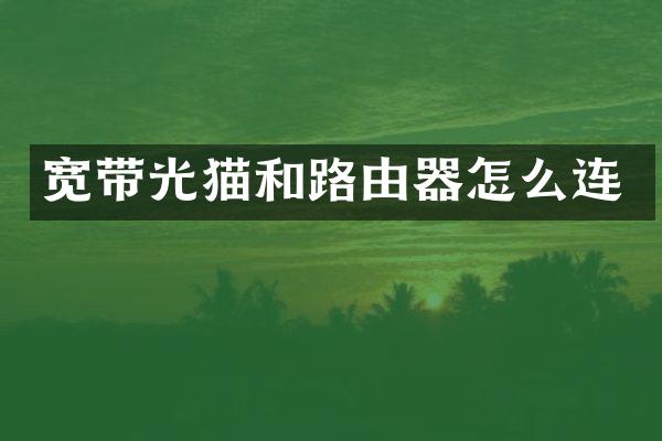 宽带光猫和路由器怎么连