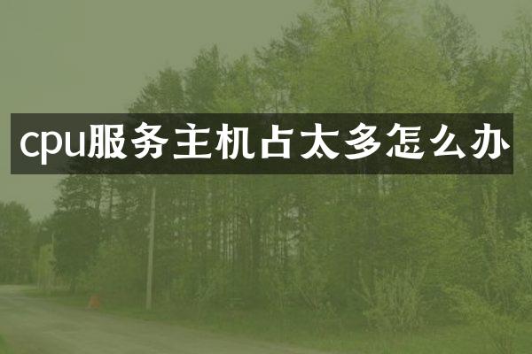cpu服务主机占太多怎么办