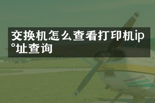 交换机怎么查看打印机ip地址查询