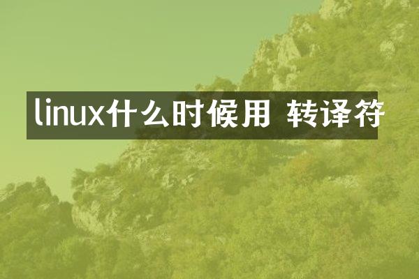 linux什么时候用 转译符