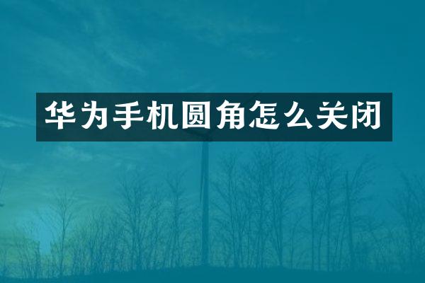 华为手机圆角怎么关闭