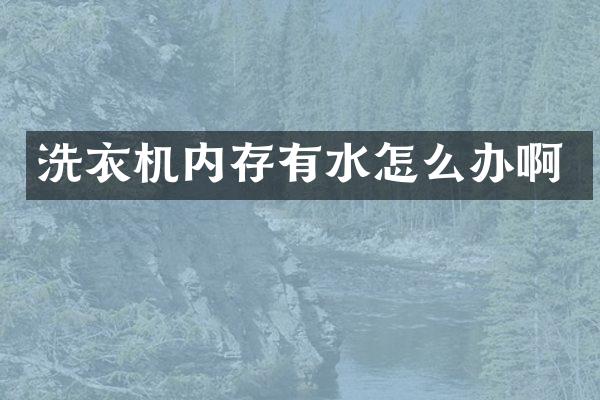 洗衣机内存有水怎么办啊