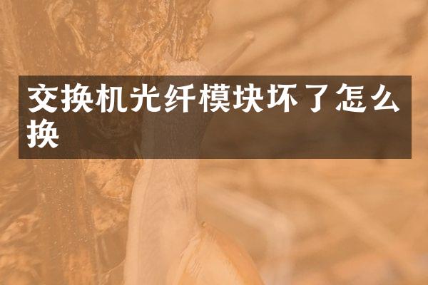 交换机光纤模块坏了怎么换