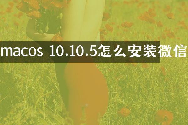 macos 10.10.5怎么安装微信