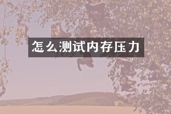 怎么测试内存压力