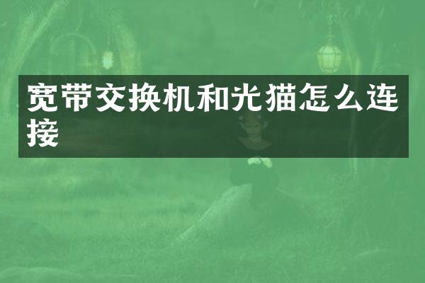 宽带交换机和光猫怎么连接