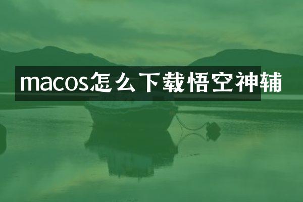 macos怎么下载悟空神辅