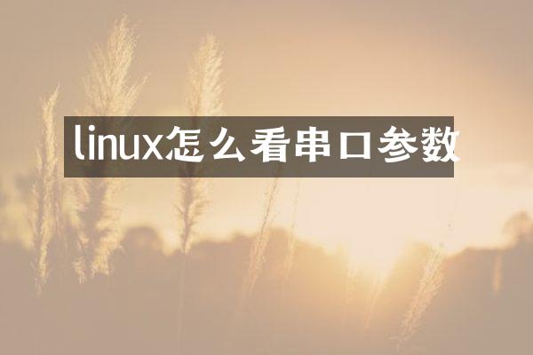 linux怎么看串口参数