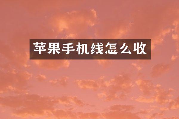 苹果手机线怎么收