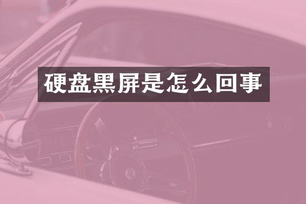 硬盘黑屏是怎么回事