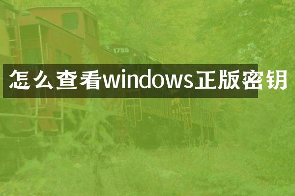 怎么查看windows正版密钥