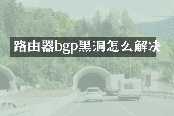 路由器bgp黑洞怎么解决