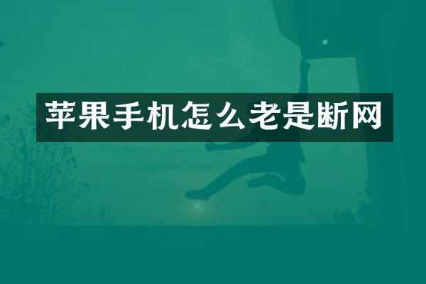 苹果手机怎么老是断网