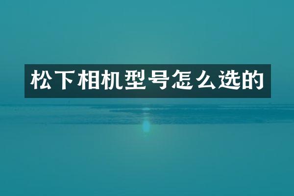相机型号怎么选的