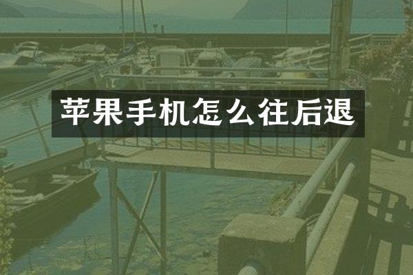 苹果手机怎么往后退