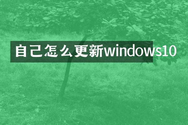 自己怎么更新windows10