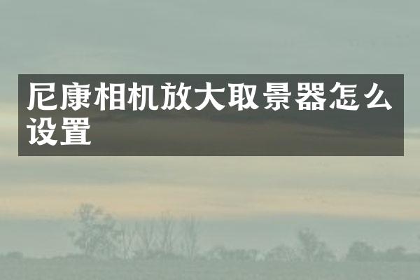 尼康相机放大取景器怎么设置