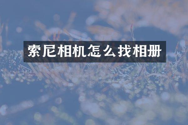 索尼相机怎么找相册
