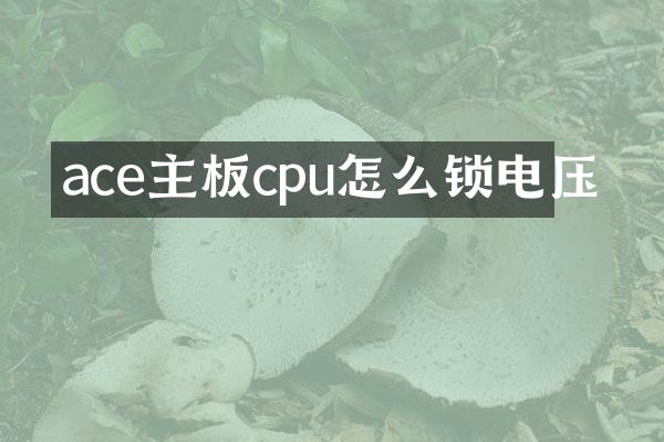 ace主板cpu怎么锁电压