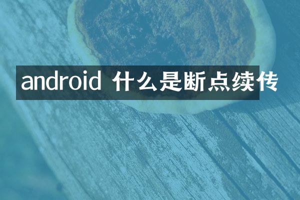 android 什么是断点续传
