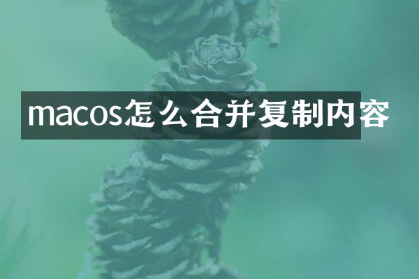 macos怎么合并复制内容