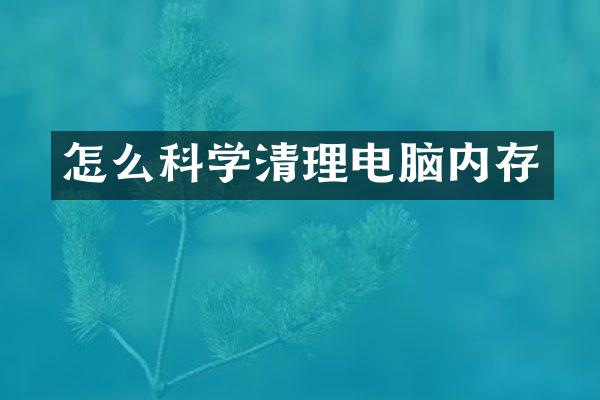怎么科学清理电脑内存