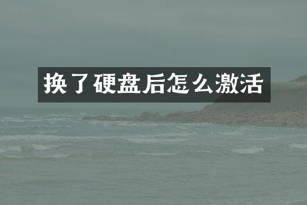 换了硬盘后怎么激活