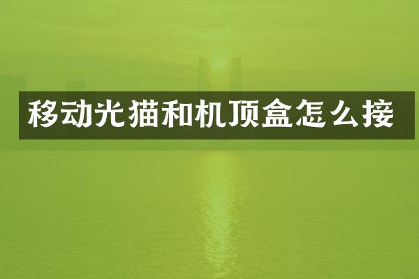 移动光猫和机顶盒怎么接