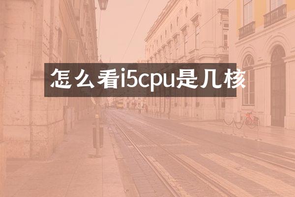 怎么看i5cpu是几核
