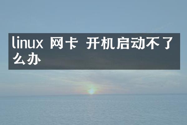linux 网卡 开机启动不了怎么办