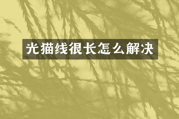 光猫线很长怎么解决