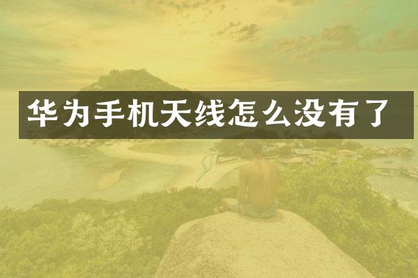 华为手机天线怎么没有了
