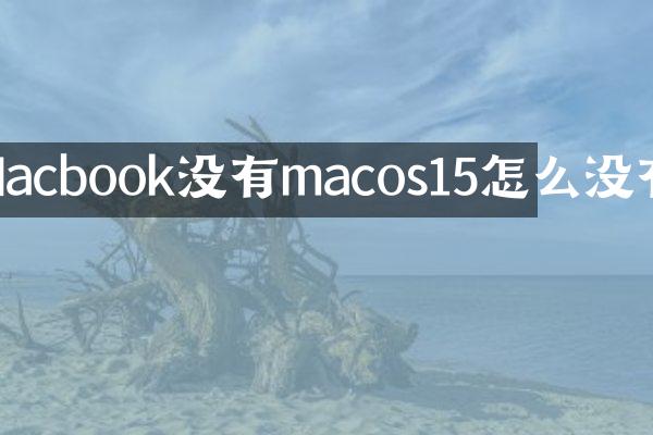 Macbook没有macos15怎么没有