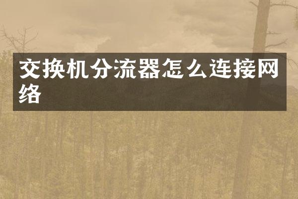 交换机分流器怎么连接网络