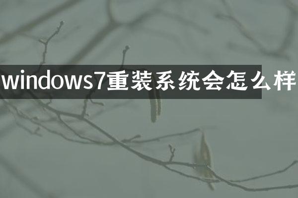 windows7重装系统会怎么样