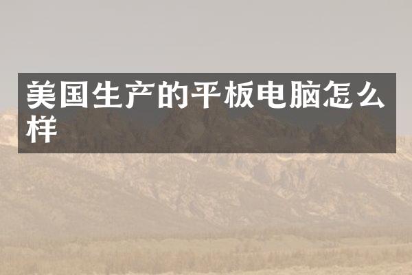 美国生产的平板电脑怎么样
