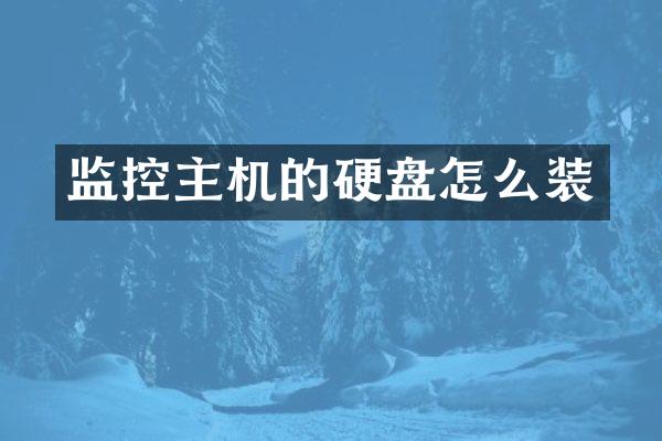 监控主机的硬盘怎么装