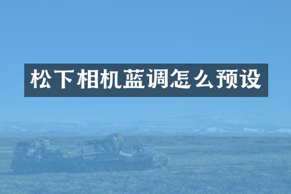 相机蓝调怎么预设