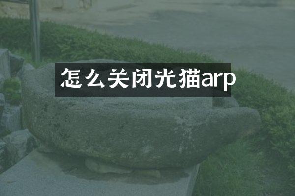 怎么关闭光猫arp