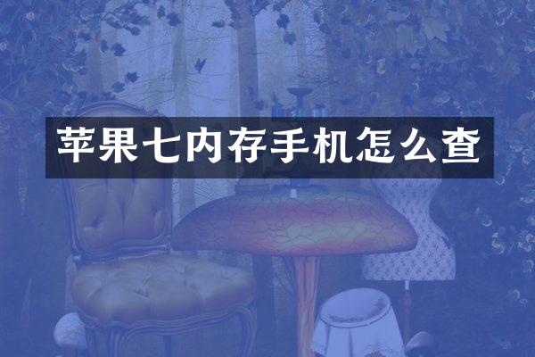 苹果七内存手机怎么查