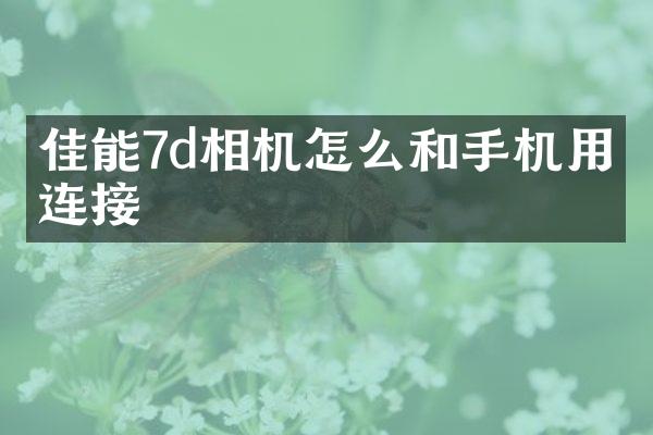 佳能7d相机怎么和手机用线连接