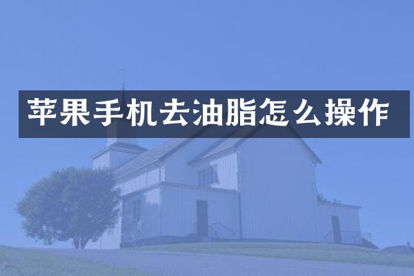 苹果手机去油脂怎么操作
