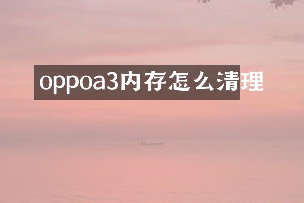 oppoa3内存怎么清理