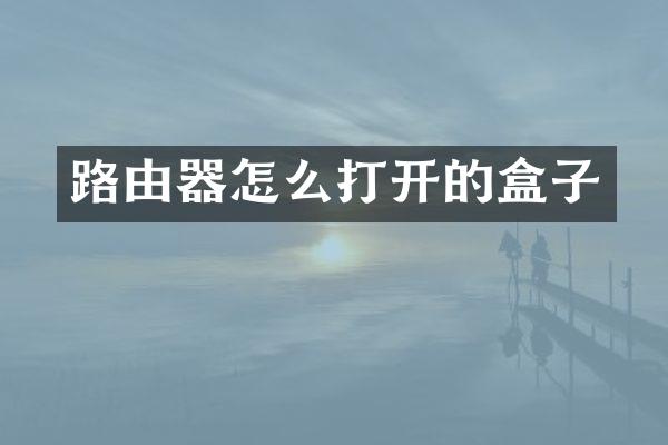 路由器怎么打开的盒子