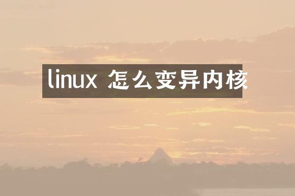 linux 怎么变异内核