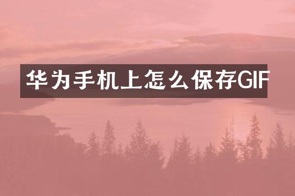 华为手机上怎么保存GIF